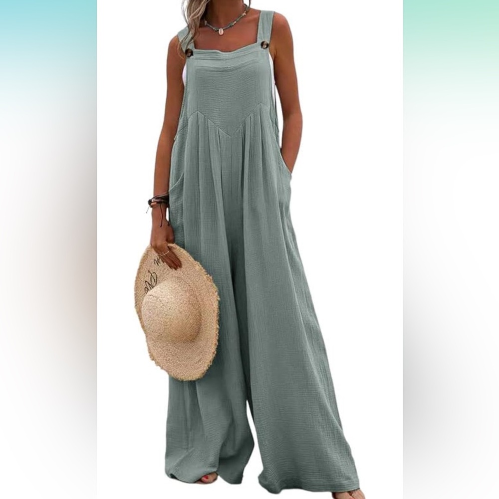 Sage/blue gauze Jumpsuit